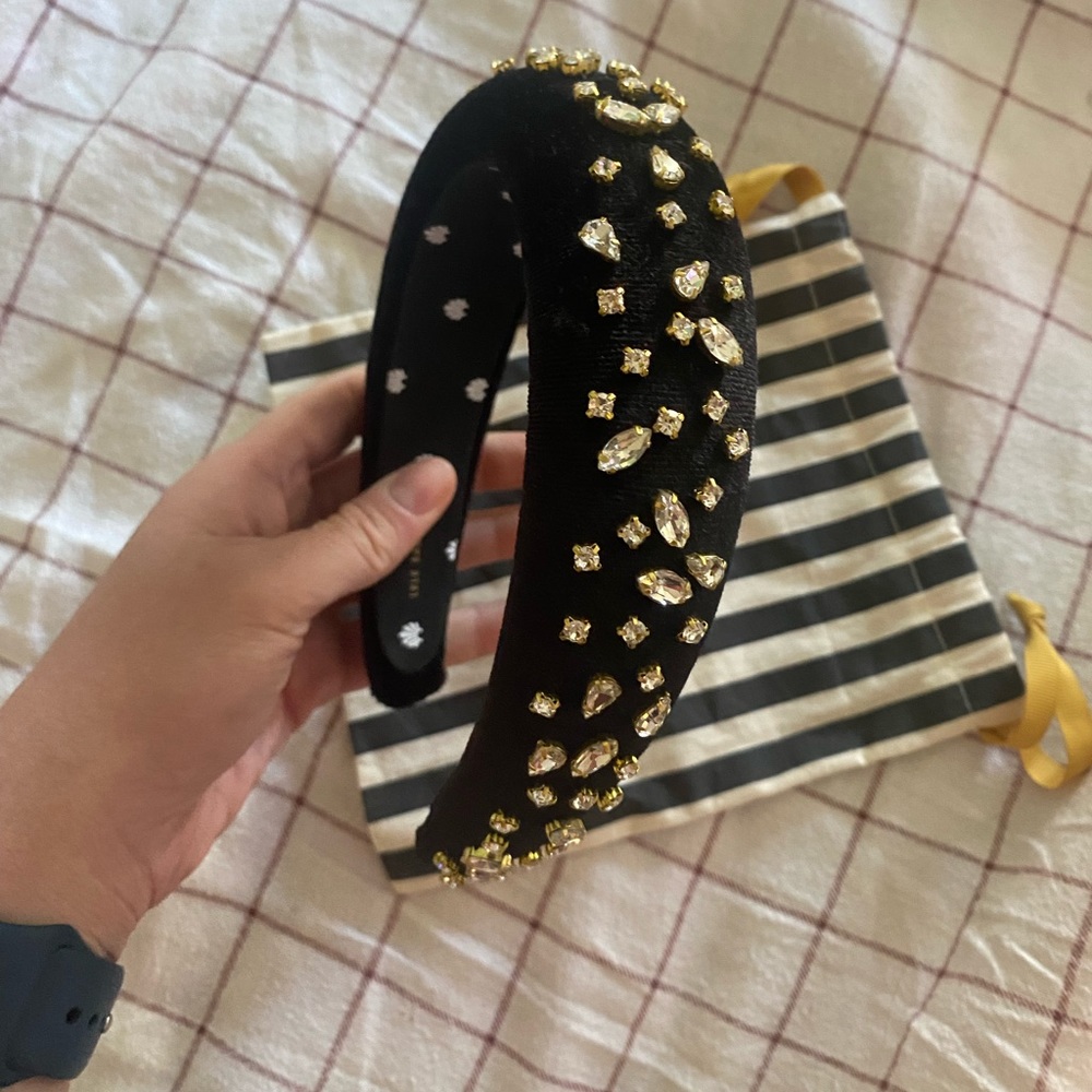 Lele Sadoughi Black and Gold Embellished Headband